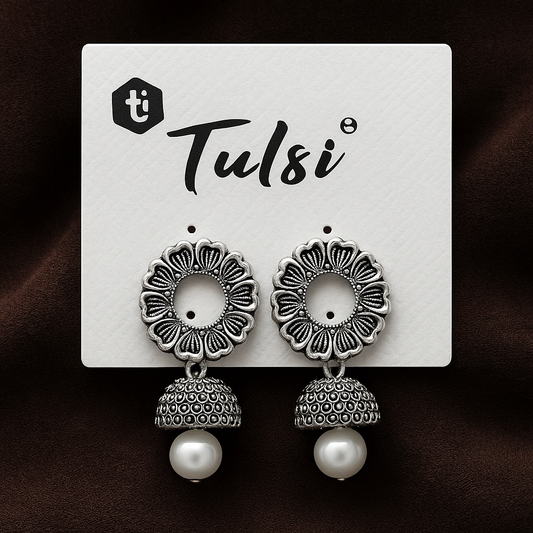 Silver Plated Earrings – Combo of 6 Pairs (Oxidised Style)