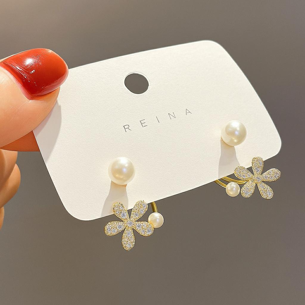 Korean‑Style American Diamond Combo Earring Set Of 3 Designs– Western Chic