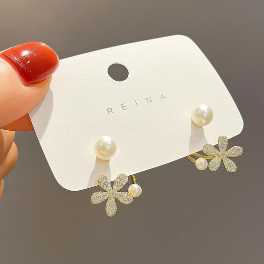 Korean‑Style American Diamond Combo Earring Set Of 3 Designs– Western Chic