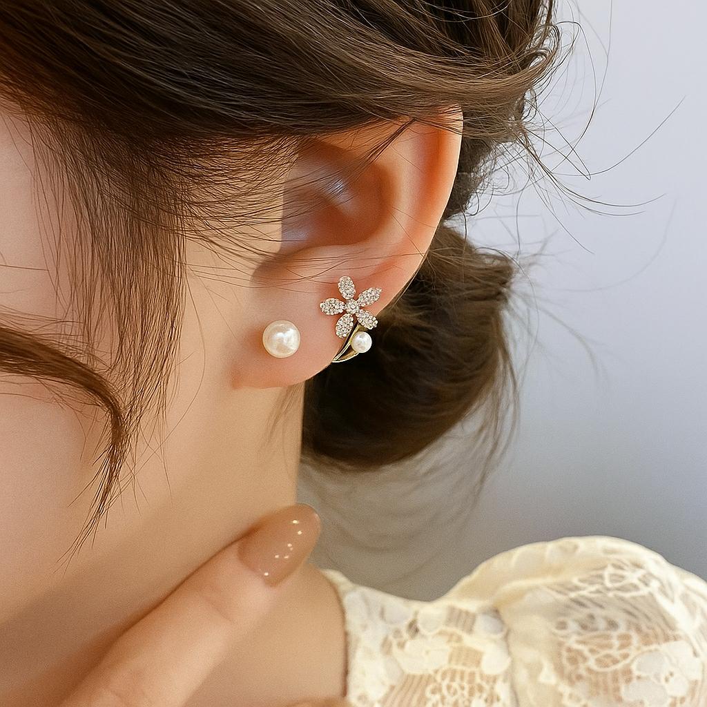 Korean‑Style American Diamond Combo Earring Set Of 3 Designs– Western Chic