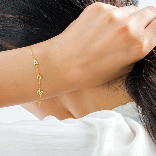 Personalized Initial Letter Bracelet – Custom Minimalist Jewelry
