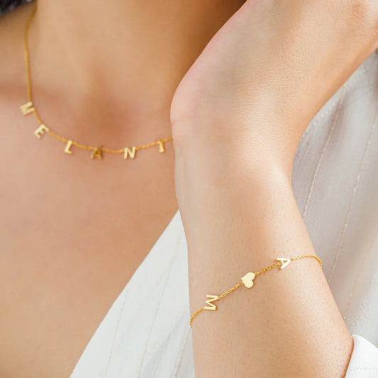 Personalized Initial Letter Bracelet – Custom Minimalist Jewelry